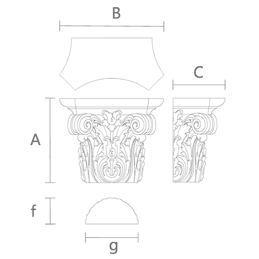 Corinthian capital for half column